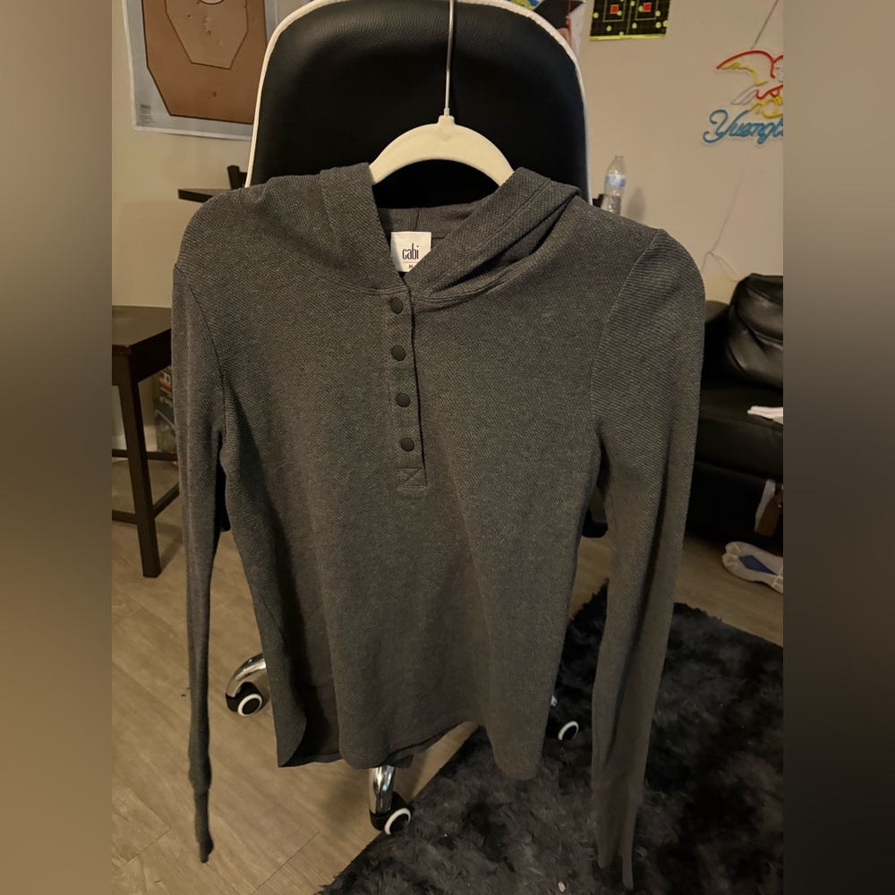 cabi Waffle Hoodie (Dark Charcoal) - Picture 2 of 4